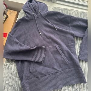 Zara Navy Hooded Knit Sweater Pullover